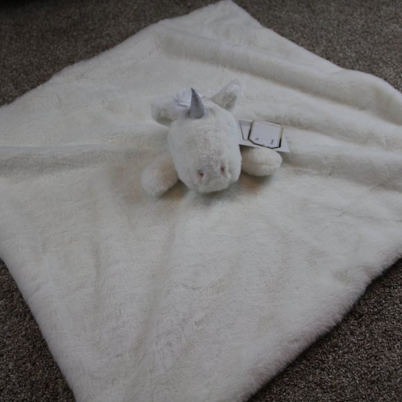Land of Dreams Ivory Unicorn Plush Baby Security Blanket Lovey Oversized NWT - Picture 3 of 4
